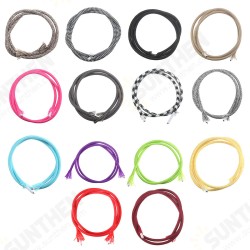 1M 2 Cord Color Vintage Twist Braided Fabric Light Cable Electric Wire 1M 2 Cord Color Vintage Twist Braided Fabric Light Cable Electric Wire