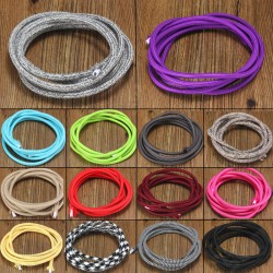 2M 2 Cord Color Vintage Twist Braided Fabric Light Cable Electric Wire 2M 2 Cord Color Vintage Twist Braided Fabric Light Cable Electric Wire