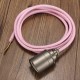 2M E27/E26 Vintage Fabric Cable Pendant Light Hanging Filament Lamp Bulb Holder Socket