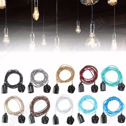 3M E27 Vintage Twisted Fabric Cable UK Plug In Pendant Lamp Light Bulb Holder Socket 3M E27 Vintage Twisted Fabric Cable UK Plug In Pendant Lamp Light Bulb Holder Socket