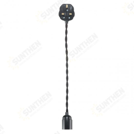 3M E27 Vintage Twisted Fabric Cable UK Plug In Pendant Lamp Light Bulb Holder Socket 3M E27 Vintage Twisted Fabric Cable UK Plug In Pendant Lamp Light Bulb Holder Socket