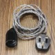 3M E27 Vintage Twisted Fabric Cable UK Plug In Pendant Lamp Light Bulb Holder Socket 3M E27 Vintage Twisted Fabric Cable UK Plug In Pendant Lamp Light Bulb Holder Socket