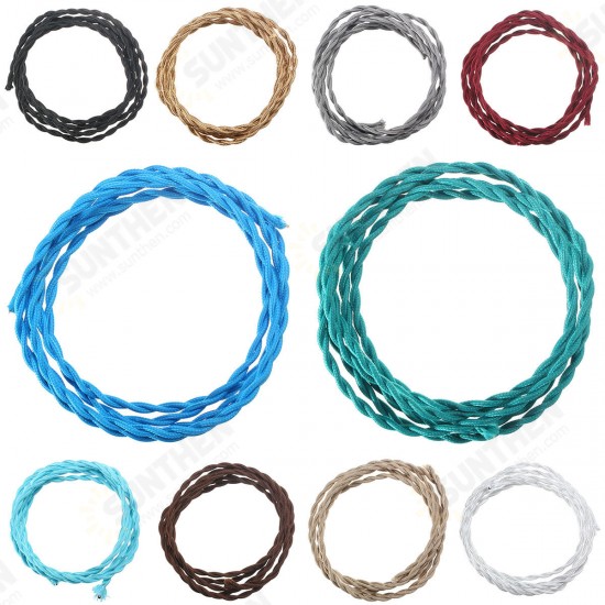 3M Vintage 2 Core Twist Braided Fabric Cable Wire Electric Lighting Cord 3M Vintage 2 Core Twist Braided Fabric Cable Wire Electric Lighting Cord