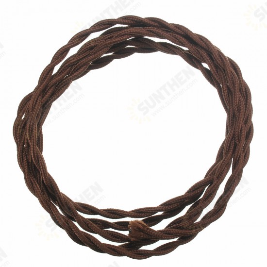 3M Vintage 2 Core Twist Braided Fabric Cable Wire Electric Lighting Cord 3M Vintage 2 Core Twist Braided Fabric Cable Wire Electric Lighting Cord