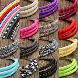 3M Vintage Colorful Twist Braided Fabric Cable Wire Electric Pendant Light Accessory 3M Vintage Colorful Twist Braided Fabric Cable Wire Electric Pendant Light Accessory