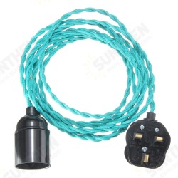 4M E27 Vintage Twisted Fabric Cable UK Plug In Pendant Lamp Light Bulb Holder Socket 4M E27 Vintage Twisted Fabric Cable UK Plug In Pendant Lamp Light Bulb Holder Socket