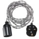 4M E27 Vintage Twisted Fabric Cable UK Plug In Pendant Lamp Light Bulb Holder Socket