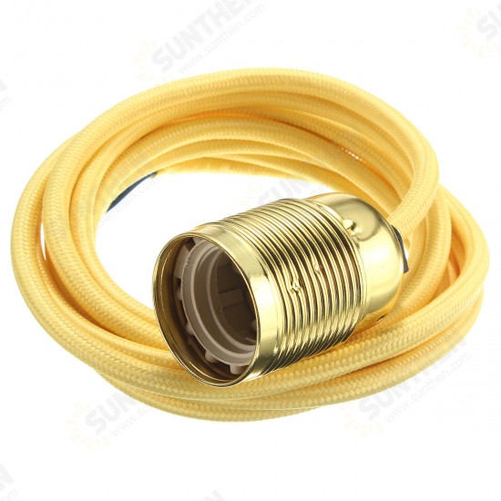 4M Wire Vintage Fabric Flex Cable E27 Bulb Adapter Lamp Holder Socket Pendant Light