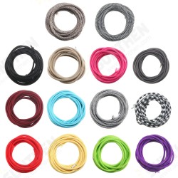 5M 2 Cord Color Vintage Twist Braided Fabric Light Cable Electric Wire 5M 2 Cord Color Vintage Twist Braided Fabric Light Cable Electric Wire