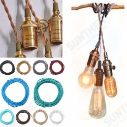 5M Vintage 2 Core Twist Braided Fabric Cable Wire Electric Lighting Cord 5M Vintage 2 Core Twist Braided Fabric Cable Wire Electric Lighting Cord