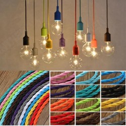5m Vintage Colored DIY Twist Braided Fabric Flex Cable Wire Cord Electric Light Lamp 5m Vintage Colored DIY Twist Braided Fabric Flex Cable Wire Cord Electric Light Lamp