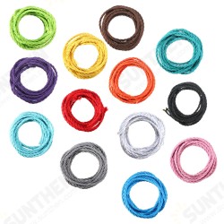 5m Vintage Colored DIY Twist Braided Fabric Flex Cable Wire Cord Electric Light Lamp 5m Vintage Colored DIY Twist Braided Fabric Flex Cable Wire Cord Electric Light Lamp