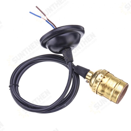 AC110V-220V E27 Golden Vintage Edison Lamp Holder Pendant Bulb Adapter Socket without Switch