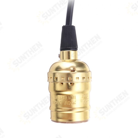 AC110V-220V E27 Golden Vintage Edison Lamp Holder Pendant Bulb Adapter Socket without Switch