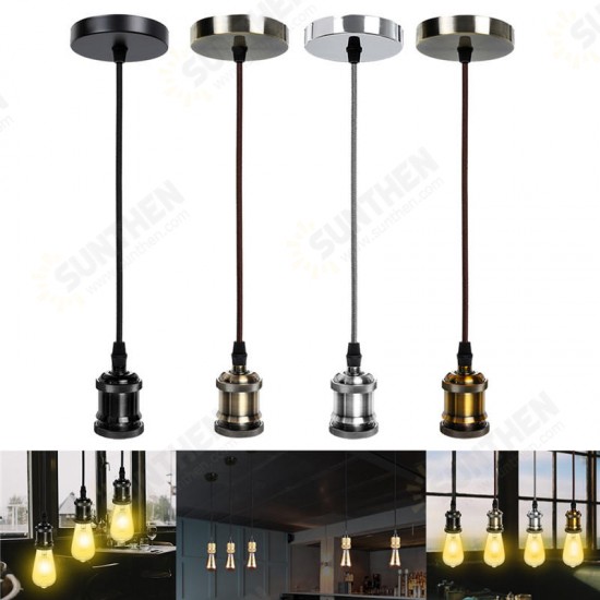 E26/E27 Retro Pendant Light Cafe Living Room Ceiling Lamp Bulb Adapter Holder Socket Base