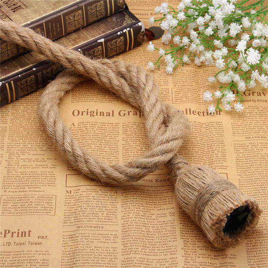 E27 1M Single Head Industrial Pendant Retro Vintage Edison Rope Ceiling Lamp Holder E27 1M Single Head Industrial Pendant Retro Vintage Edison Rope Ceiling Lamp Holder