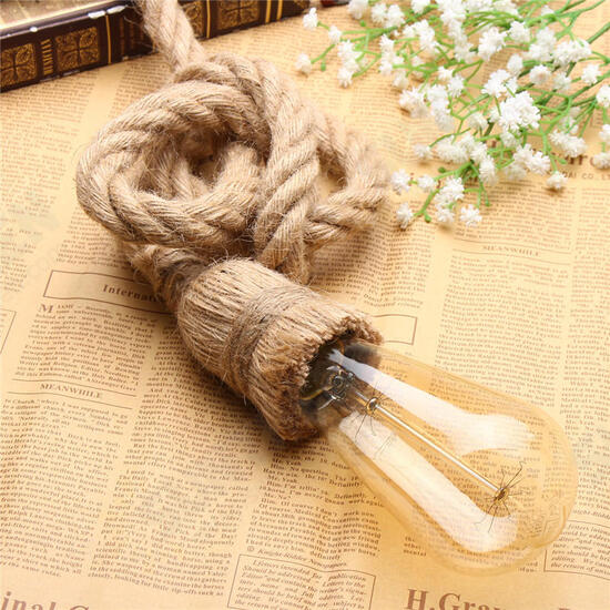 E27 1M Single Head Industrial Pendant Retro Vintage Edison Rope Ceiling Lamp Holder E27 1M Single Head Industrial Pendant Retro Vintage Edison Rope Ceiling Lamp Holder