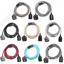 E27 3M Fabric Cable UK Plug In Pendant Lamp Light Set Fitting Vintage Bulb Holder Socket E27 3M Fabric Cable UK Plug In Pendant Lamp Light Set Fitting Vintage Bulb Holder Socket