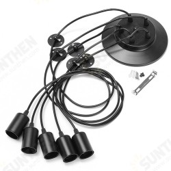 E27 5 Heads Vintage Industrial Edison Ceiling Lamp Base Chandelier Pendant Light Holder E27 5 Heads Vintage Industrial Edison Ceiling Lamp Base Chandelier Pendant Light Holder