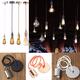 E27 Ceiling Rose Braided Fabric Flex Pendant Lamp Holder Light Hanging Fitting