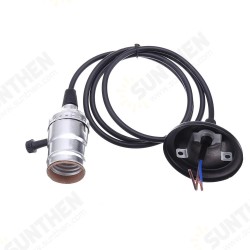 E27 Vintage Sliver Edison Light Socket Lamp Holder Pendant Bulb Adapter with Switch E27 Vintage Sliver Edison Light Socket Lamp Holder Pendant Bulb Adapter with Switch
