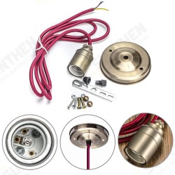 E27/E26 2M Vintage Fabric Cable Pendant Light Filament Lamp Bulb Holder Socket E27/E26 2M Vintage Fabric Cable Pendant Light Filament Lamp Bulb Holder Socket