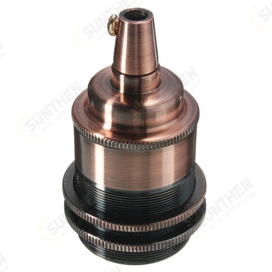 E27/E26 Copper Retro Edison Light Lamp Bulb Holder Socket Shade Rings Cord Grip