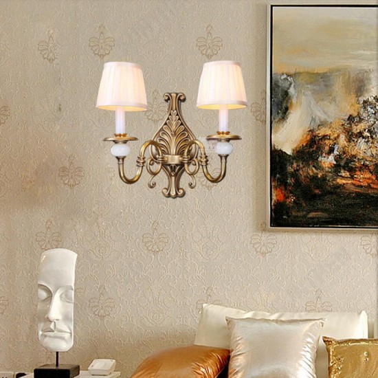 Fabric Chandelier Lampshade Holder Clip on Sconce Bedroom Beside Bed Lamp Hanging Light