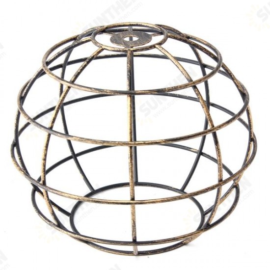 Iron Vintage Ceiling Light Fitting Lamp Bulb Sphere Shape Cage Bar Cafe Lampshade