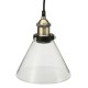 110V/220V E26/E27 Vintage Industrial Pendant Light Socket Funnel-like Glass Shade with Ceiling Canopy Adjustable Hard Wire