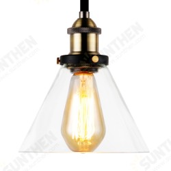 110V/220V E26/E27 Vintage Industrial Pendant Light Socket Funnel-like Glass Shade with Ceiling Canopy Adjustable Hard Wire 110V/220V E26/E27 Vintage Industrial Pendant Light Socket Funnel-like Glass Shade with Ceiling Canopy Adjustable Hard Wire