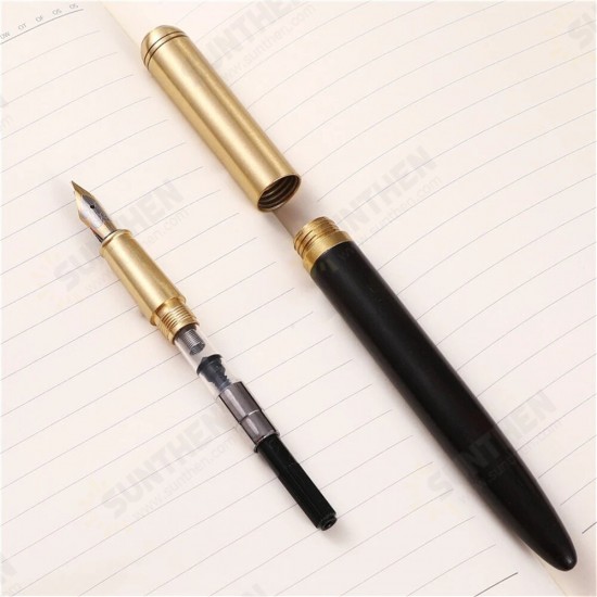 0.7mm Nib Wood Fountain Pen Ink Classic Metal Wood Pen Calligraphy Writing Business Gifts Stationery Office School Supplies