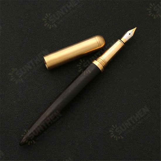 0.7mm Nib Wood Fountain Pen Ink Classic Metal Wood Pen Calligraphy Writing Business Gifts Stationery Office School Supplies