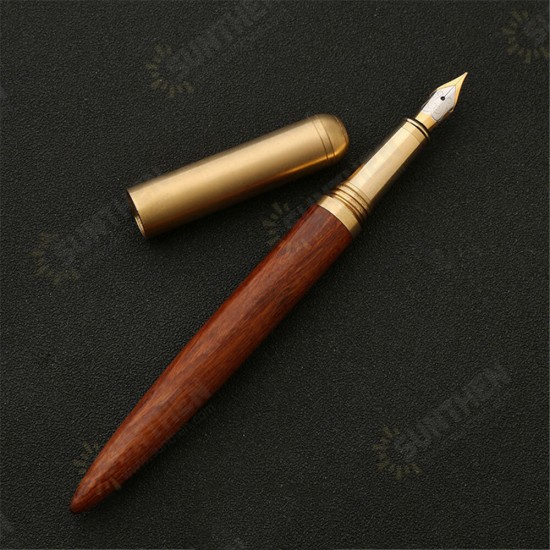 0.7mm Nib Wood Fountain Pen Ink Classic Metal Wood Pen Calligraphy Writing Business Gifts Stationery Office School Supplies