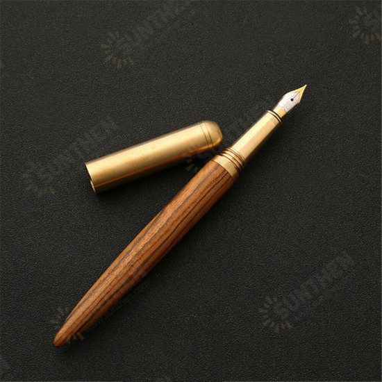 0.7mm Nib Wood Fountain Pen Ink Classic Metal Wood Pen Calligraphy Writing Business Gifts Stationery Office School Supplies