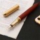 0.7mm Nib Wood Fountain Pen Ink Classic Metal Wood Pen Calligraphy Writing Business Gifts Stationery Office School Supplies