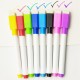 10PCS  Colorful Black Ink School Classroom Whiteboard Pen Water-based Erasable Pen Student Children's Drawing Pen with Brush