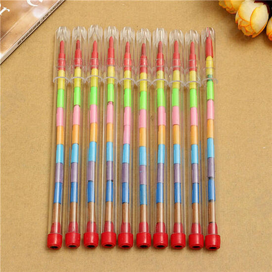 10Pcs Colored Crayons Pencil Set 10 Colors Combination Wax Nontoxic Kid Filler For Children Students