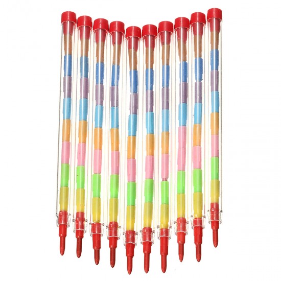 10Pcs Colored Crayons Pencil Set 10 Colors Combination Wax Nontoxic Kid Filler For Children Students