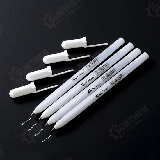 10pcs 0.7MM Gel Pen White Gold Silver Ink Color Cute Unisex Pen Gift Kids Stationery Office Painting School Art Mark Supplies