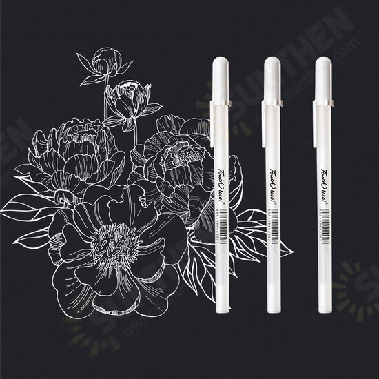 10pcs 0.7MM Gel Pen White Gold Silver Ink Color Cute Unisex Pen Gift Kids Stationery Office Painting School Art Mark Supplies