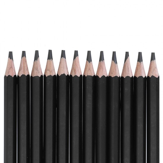 12 Pcs 6B/8B/10B Art Pencil Set Pre-sharpened Wood Soft Medium Hard Carbon Graphite Pen Office School Drawing Pencil