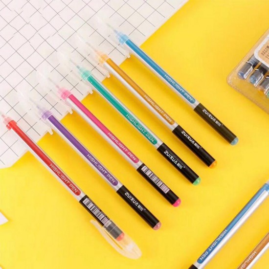 12/24/36/48 Colors 1.0mm Fine Liner Colored Marker Pens Highlighters Flash Gel Pen For Students School Office Supplies