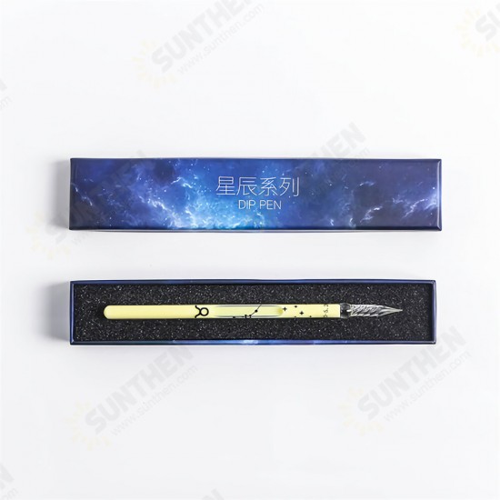 1pc Dip Pen 12 Constellation Glass Pen Student Stationery Business Office Writing Supplies Painting Pen Gift Box