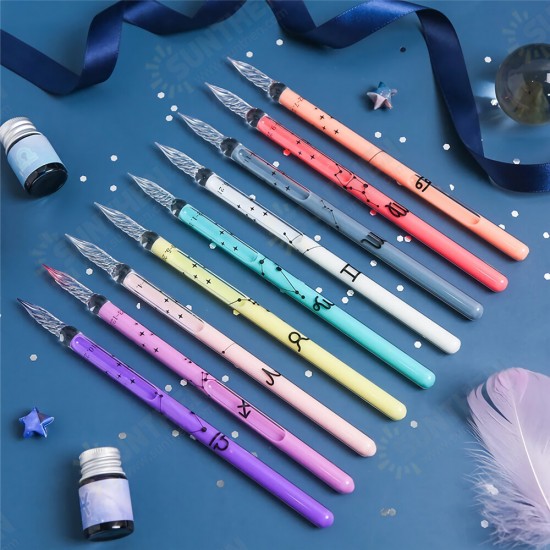 1pc Dip Pen 12 Constellation Glass Pen Student Stationery Business Office Writing Supplies Painting Pen Gift Box