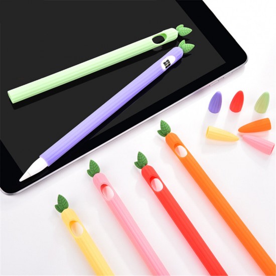 1pc Silicone Protective Sleeve Anti Slip Lovely Apple Protective Pen Case Tablet Touch Pen For Apple Pencil 1/2 Generation