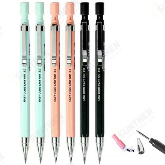 2.0mm Mechanical Pencil 2B Thick Refill for Writing Kids Girls Gift School Supplies Stationery