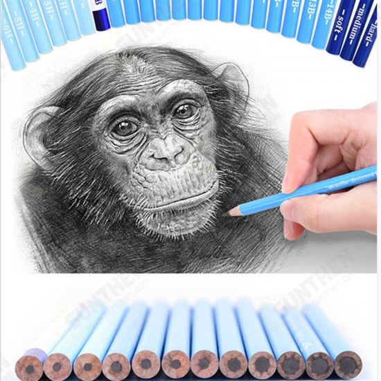 24 Pcs Sketch Pencil Art Drawing Pencil HB/2B/3B/14B Multiple Models Excellent Supply for School Student Adult