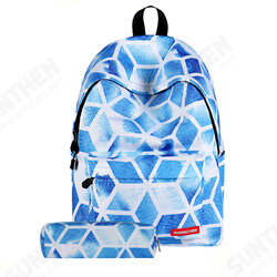 2Pcs/Set Fashion Starry Sky Striped Canvas School Backpack Schoolbag+Matching Pencil Bag Gift for Girls Womens 2Pcs/Set Fashion Starry Sky Striped Canvas School Backpack Schoolbag+Matching Pencil Bag Gift for Girls Womens