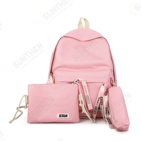 3 Pcs/Set Women Nylon Backpack Crossbody Bag Pencil Case Waterproof Teenage Girls School Stationery Supplies